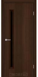 Межкомнатные двери CORNER GLASS-01, PVC Renolit Каштан Бурбон black